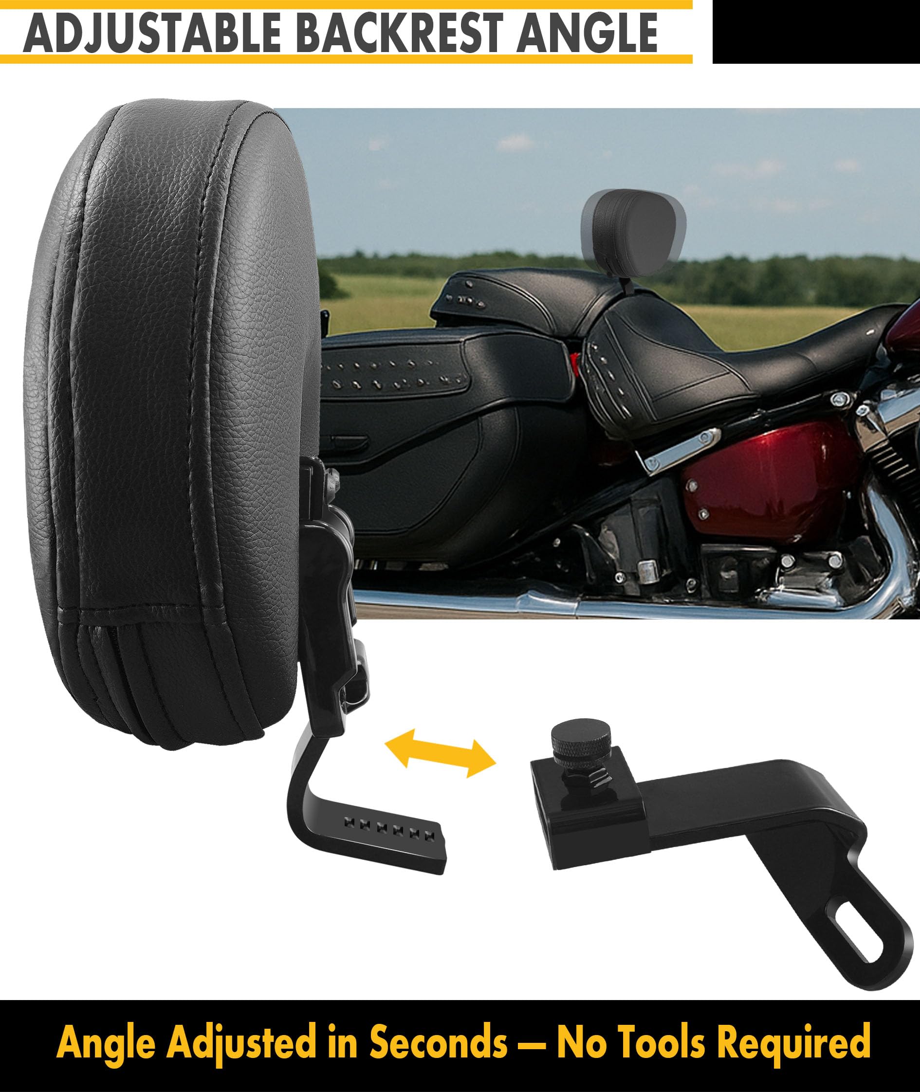クイックリリース ドライバーバックレスト【ハーレー ツーリング調節可能 ライダー Amazon | クイックリリース調節可能ライダーバックレスト ハーレー